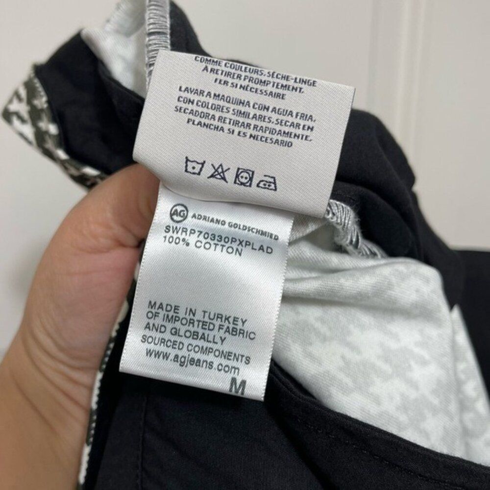 New AG Gerren Cotton Paperb Waist Pants in Pixel Plaid Size M - Picture 11 of 16